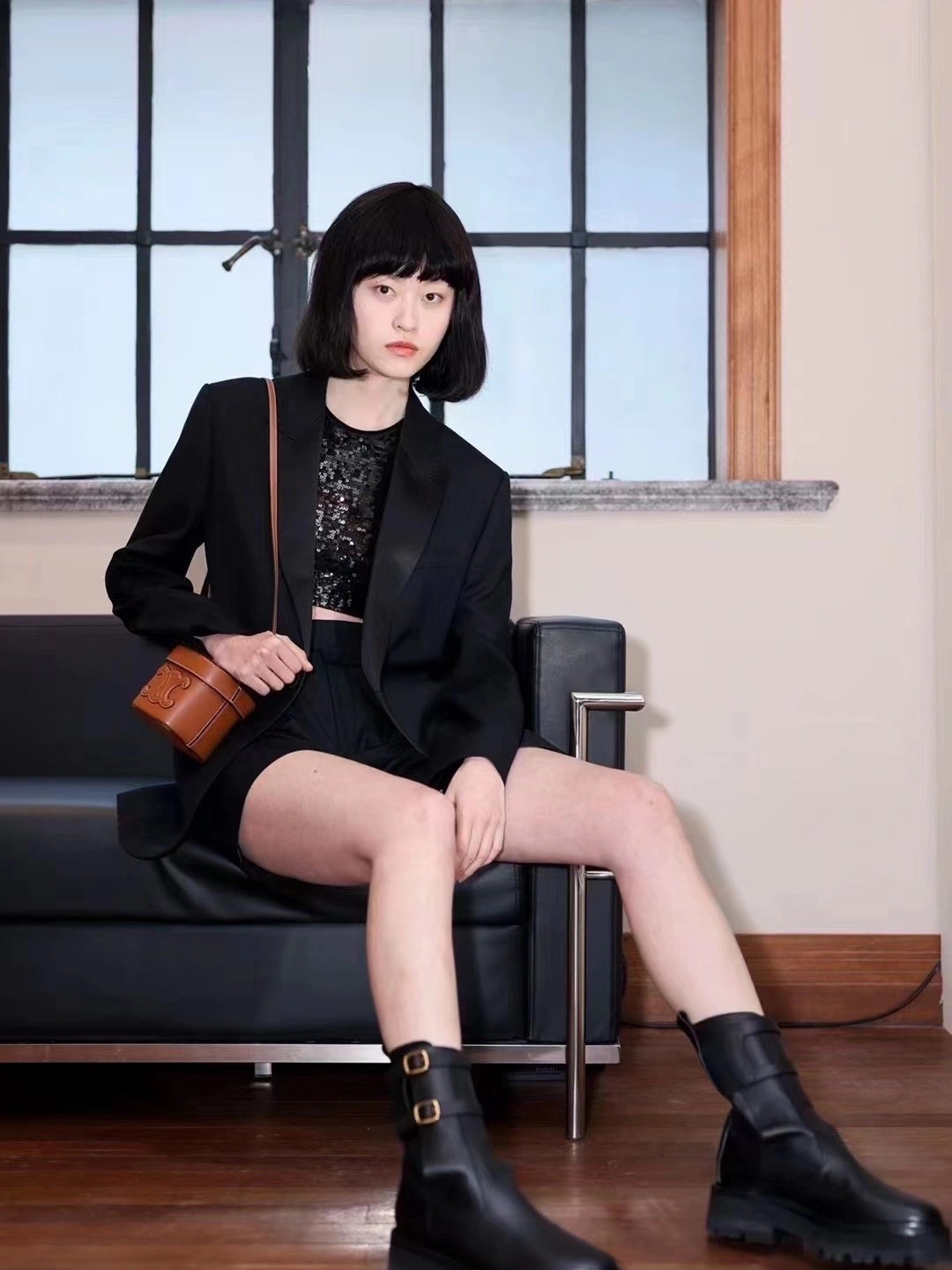 CELINE SMALL BOX CUIR TRIOMPHE 11CM BAG 199263焦糖色