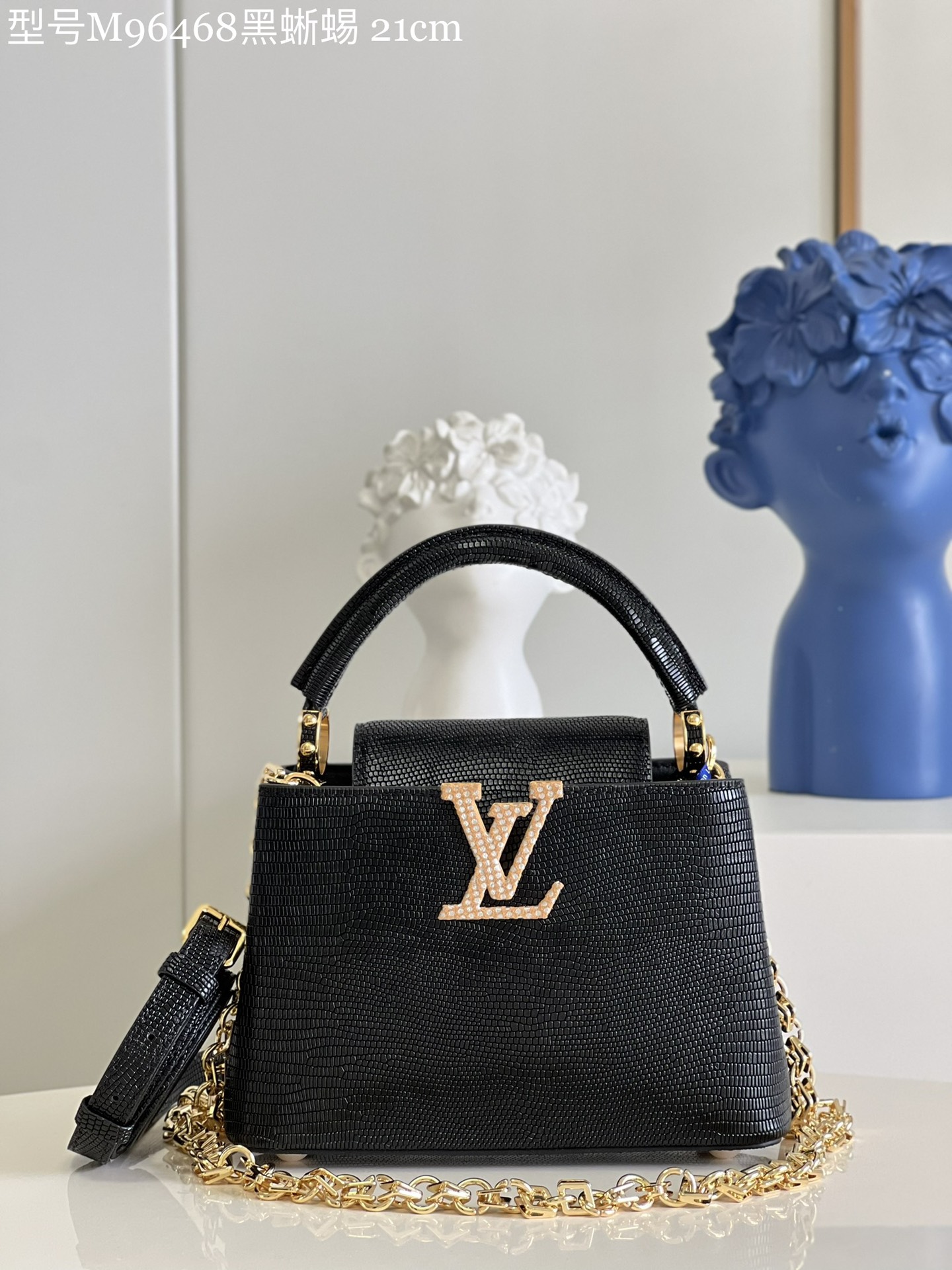 Louis Vuitton LV Capucines Bags Handbags Black Calfskin Cowhide Mini M96468