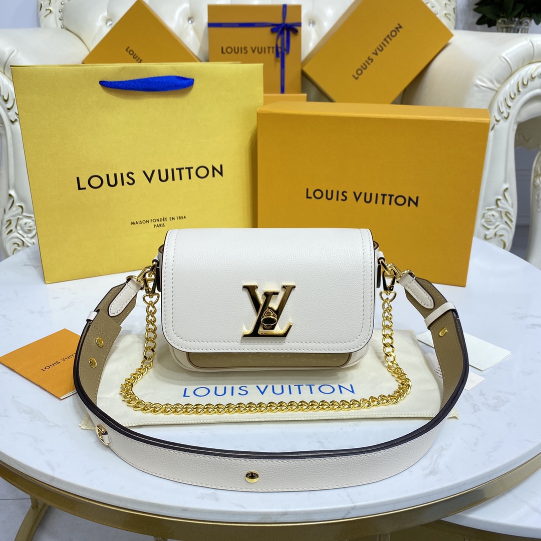 Louis Vuitton LV Lockme Tender Bags Handbags Black Blue Brown Green Grey Pink Purple White Calfskin Cowhide Chains M58555
