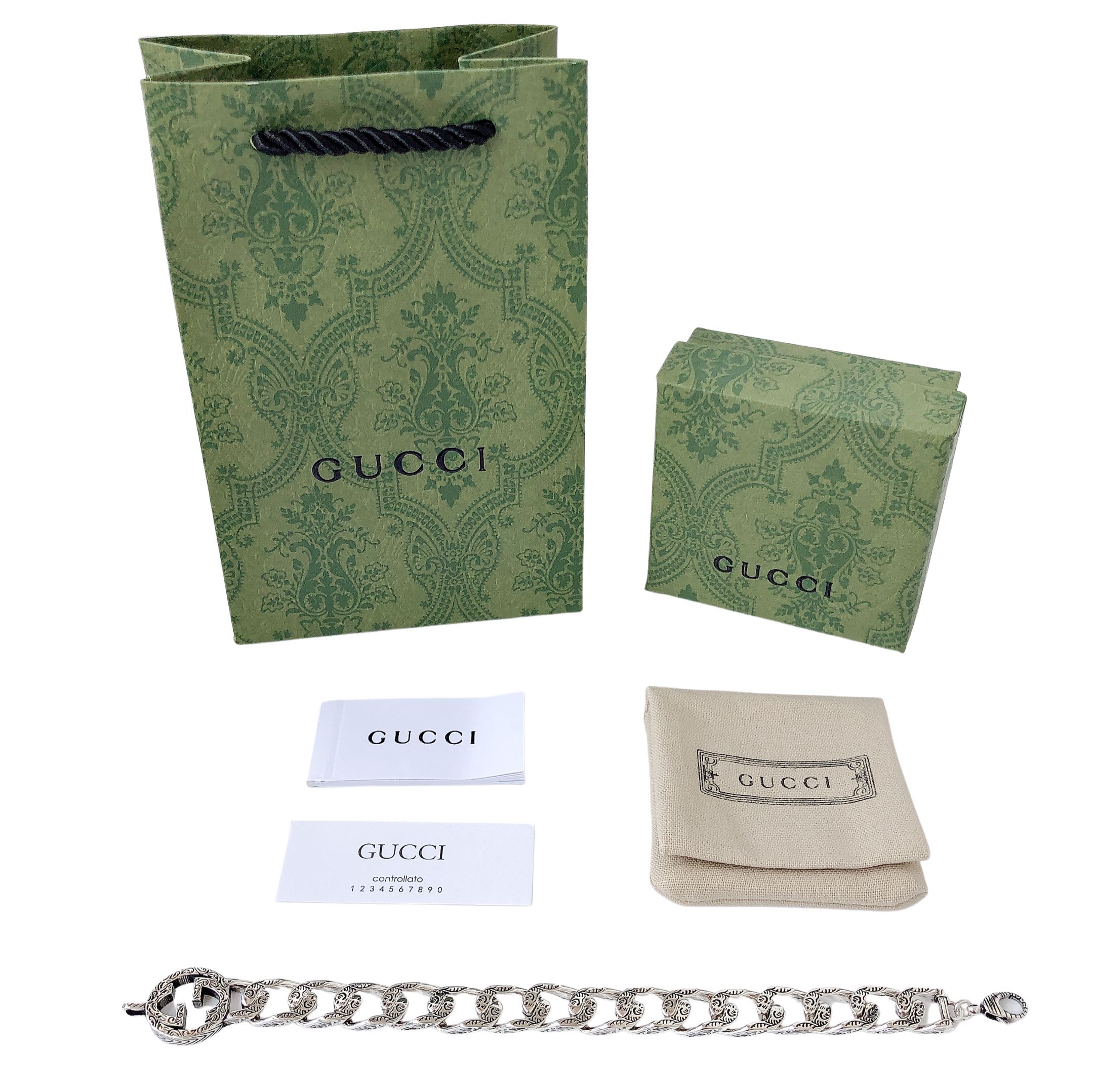 Gucci Jewelry Bracelet Silver Openwork Unisex Fashion