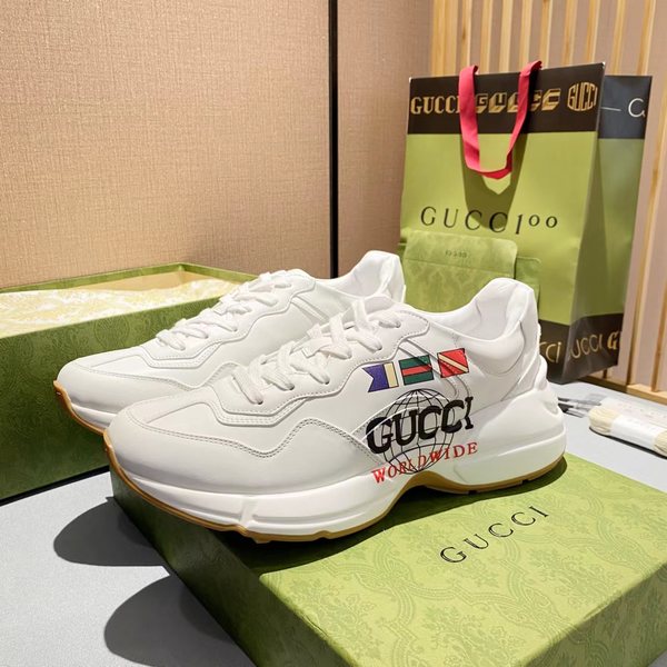Gucci Knockoff Shoes Sneakers Unisex Cowhide Sheepskin Silk TPU Fashion P82884828820