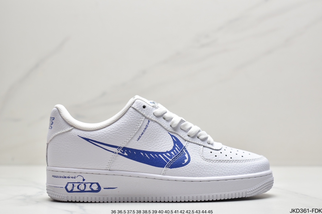 160 真标 耐克NIKE AIR FORCE 1 SCHEMATIC 二次元涂鸦 CW7581-101