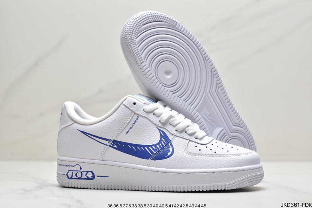 160 真标 耐克NIKE AIR FORCE 1 SCHEMATIC 二次元涂鸦 CW7581-101