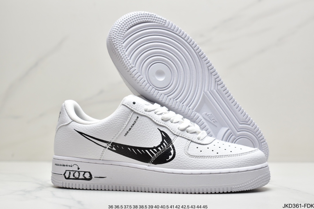 160 真标 耐克NIKE AIR FORCE 1 SCHEMATIC 二次元涂鸦 CW7581-101