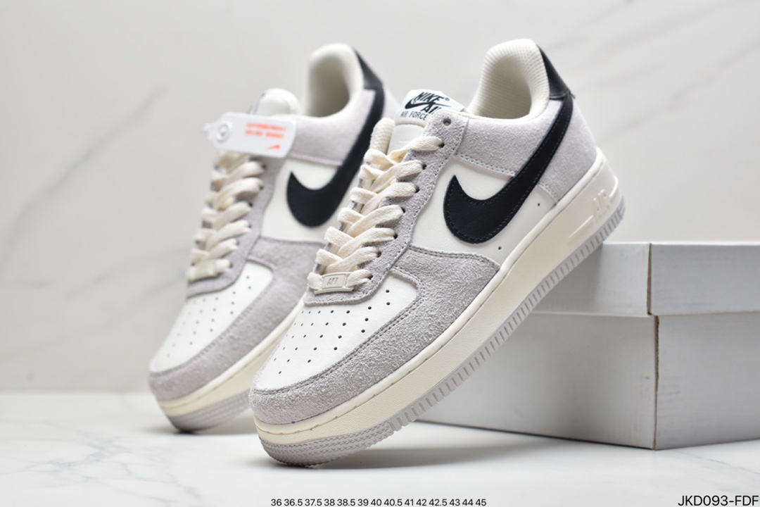 160 真标Air Force 1 ’07 Low 麂皮 灰黑勾 BG5120-315