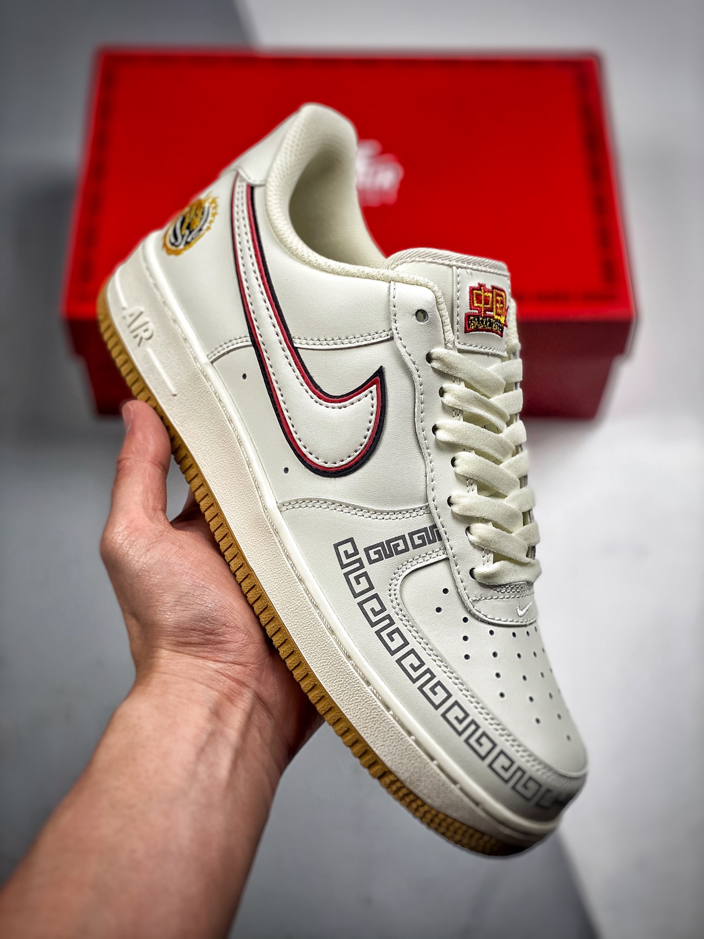 -3 Nike Air Force 1 07 Low Dragón Chino edición limitada de la selección de baloncesto de China, zapatillas casuales de…