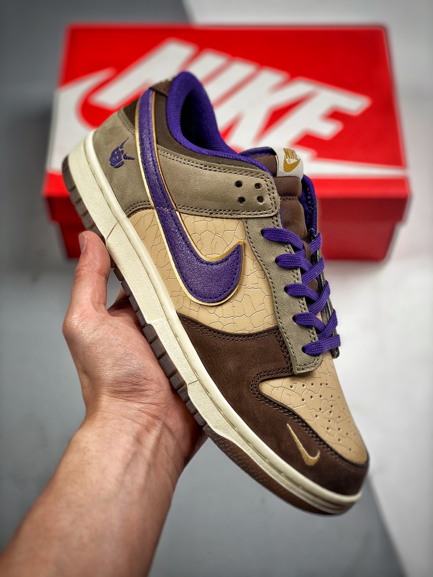 -4 Nk Dunk SB Low demonio marrón, producción original pura de fábrica, fotos reales primer lanzamiento, material de cap…
