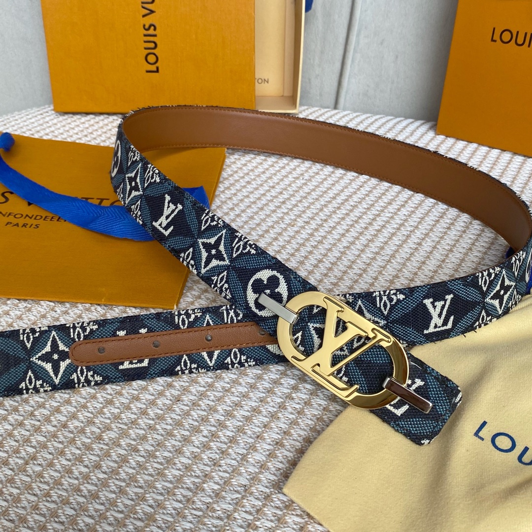 Louis Vuitton Belts Same as Original
 Gold Women Canvas