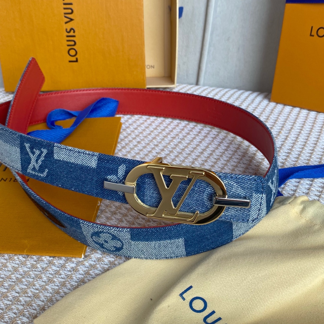 Louis Vuitton Belts Gold Women Canvas