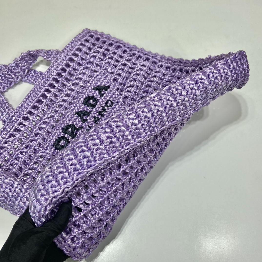 PRADA普拉达酒椰纤维托特包1BG393