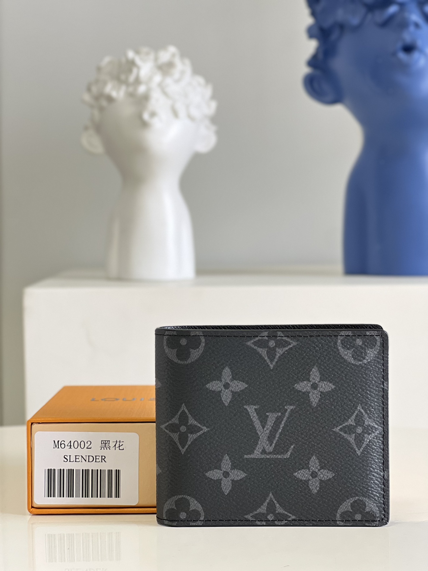 Luxury Cheap Replica
 Louis Vuitton Wallet Black Monogram Eclipse Canvas M64002