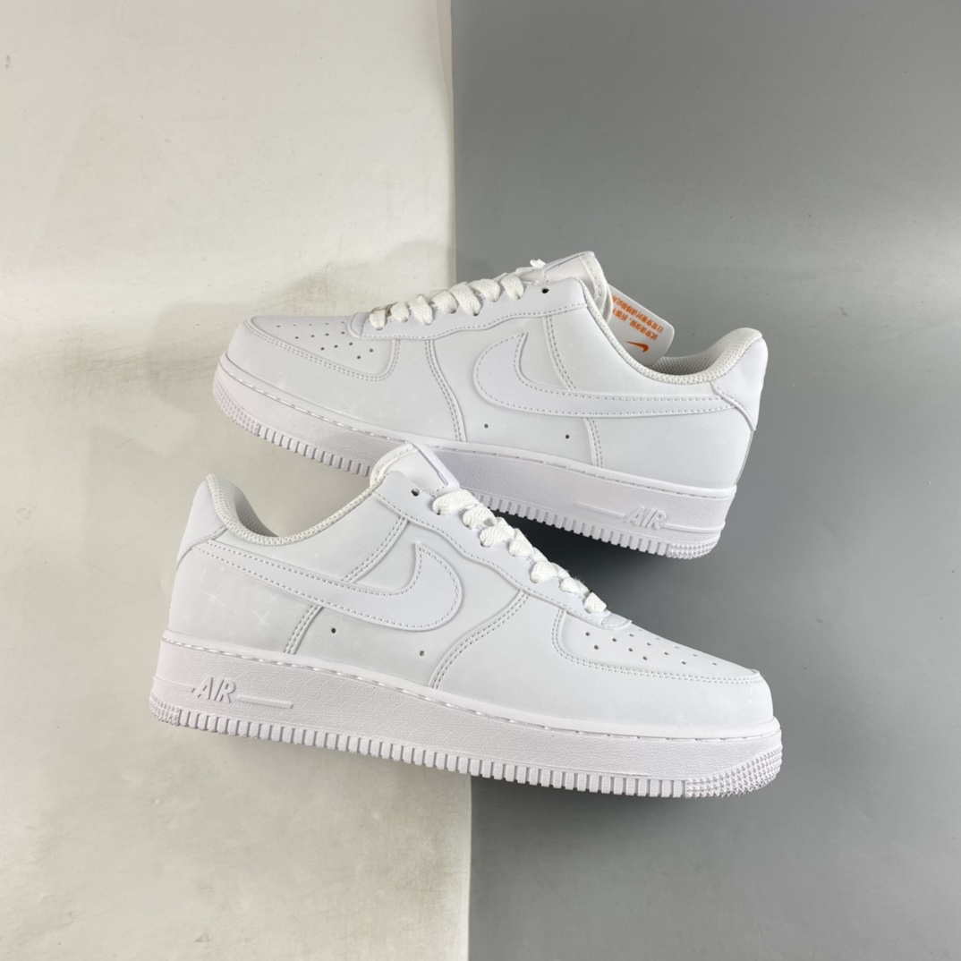 P160 Nike Air Force 1’07 Low 紫光北极星 空军一号全白低帮休闲板鞋 CW2288-188