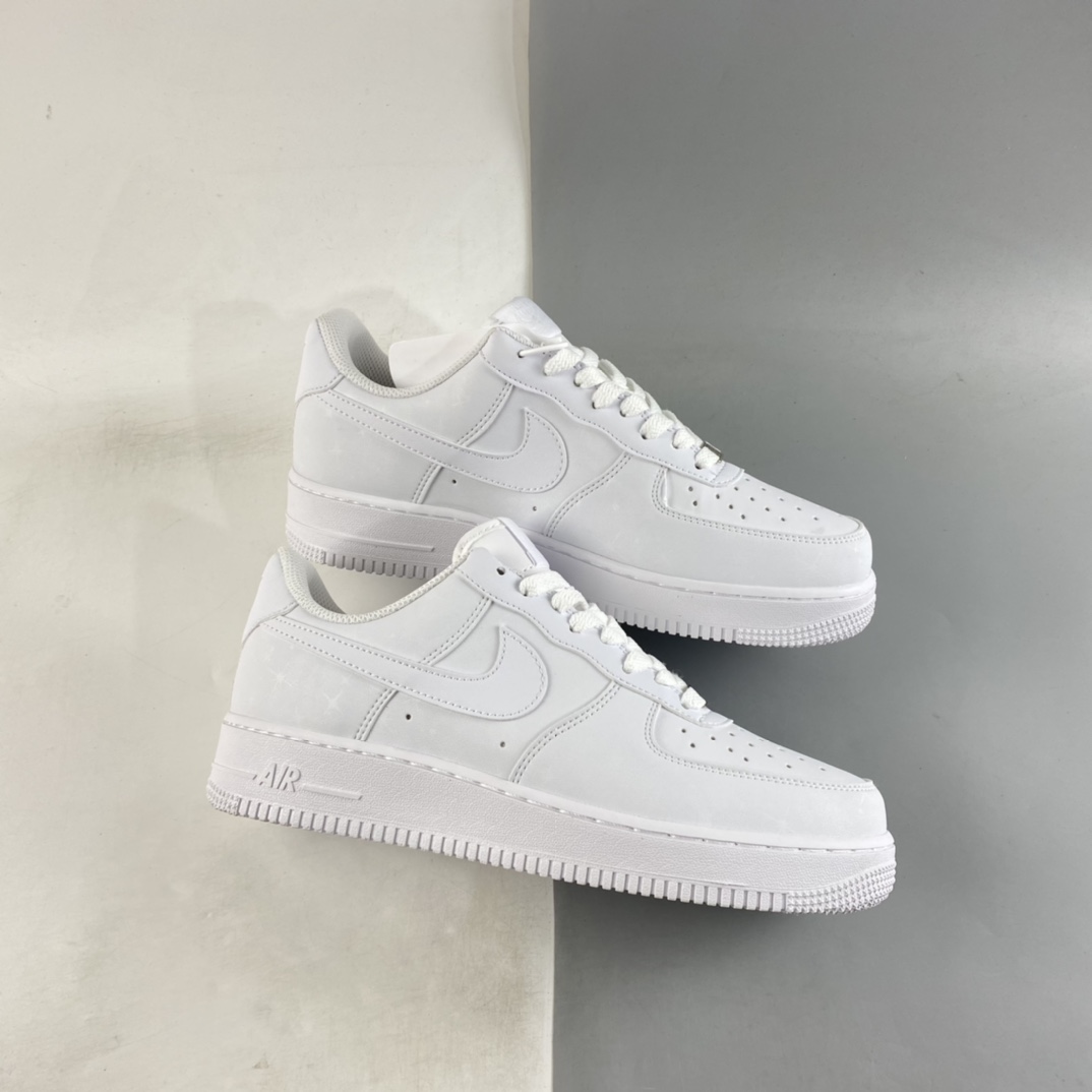 P160 Nike Air Force 1’07 Low 紫光北极星 空军一号全白低帮休闲板鞋 CW2288-188