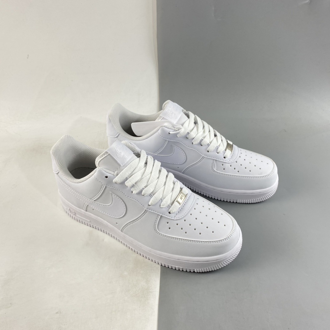 P160 Nike Air Force 1’07 Low 紫光北极星 空军一号全白低帮休闲板鞋 CW2288-188