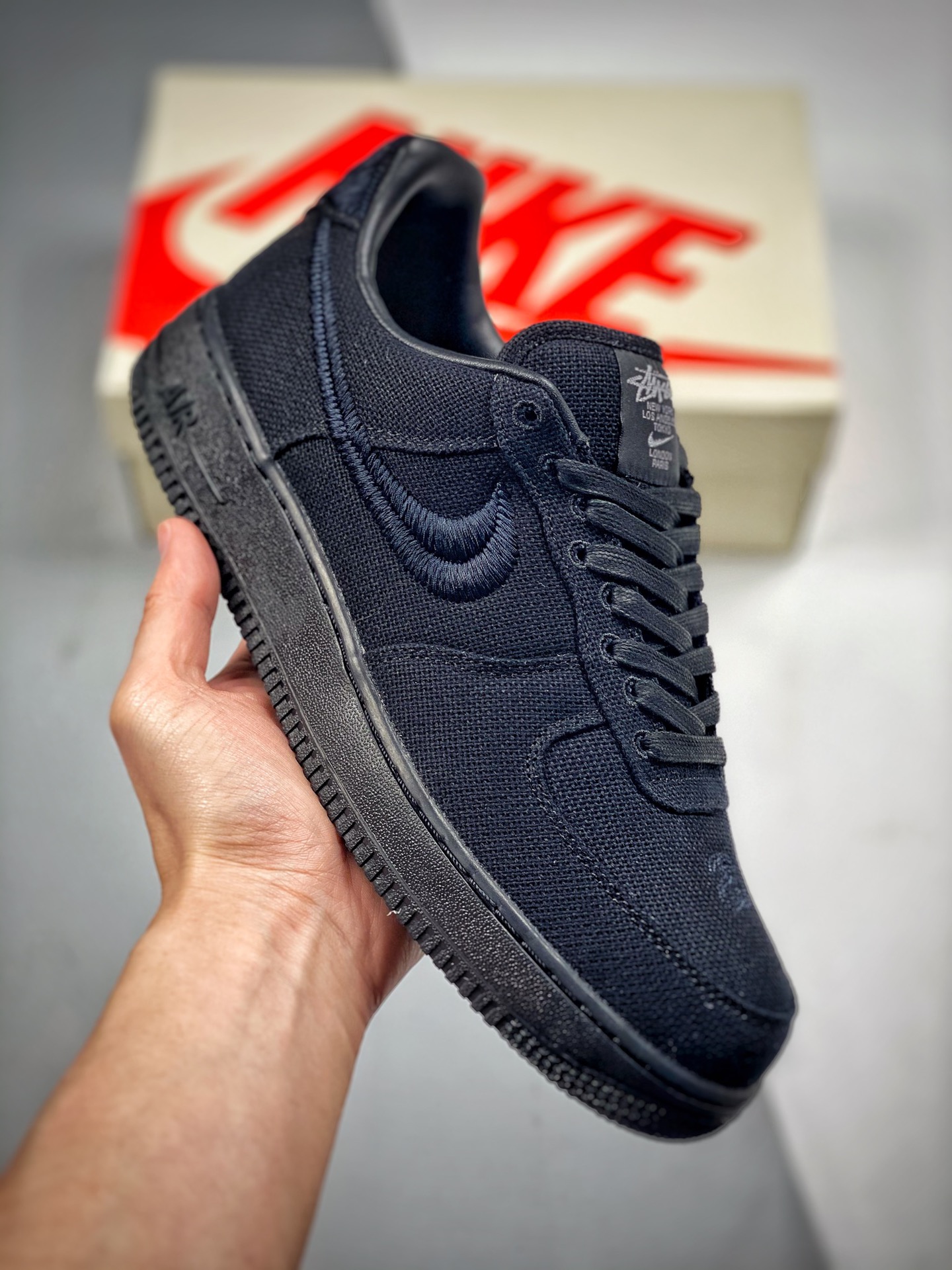 -3 Nike Air Force 1 Low '07 Stussy Air Force 1 zapatillas casuales de caña baja, cuero personalizado de fábrica origina…