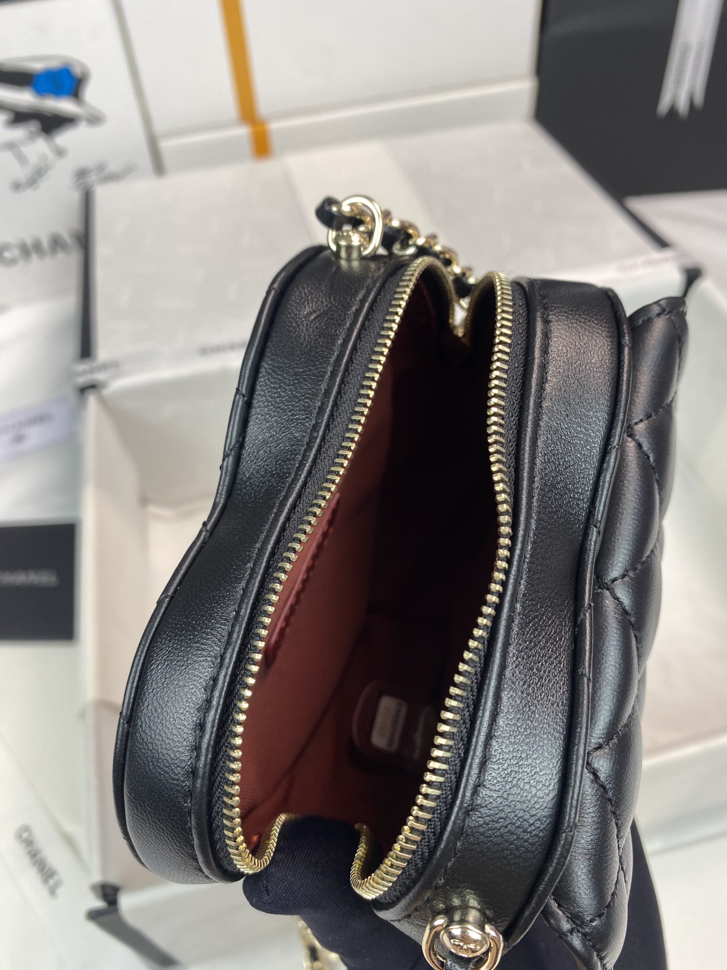 Chanel Small Heart Bag AS2784 Lambskin Leather with Light Gold Hardware 8 i1651811367 7232 7