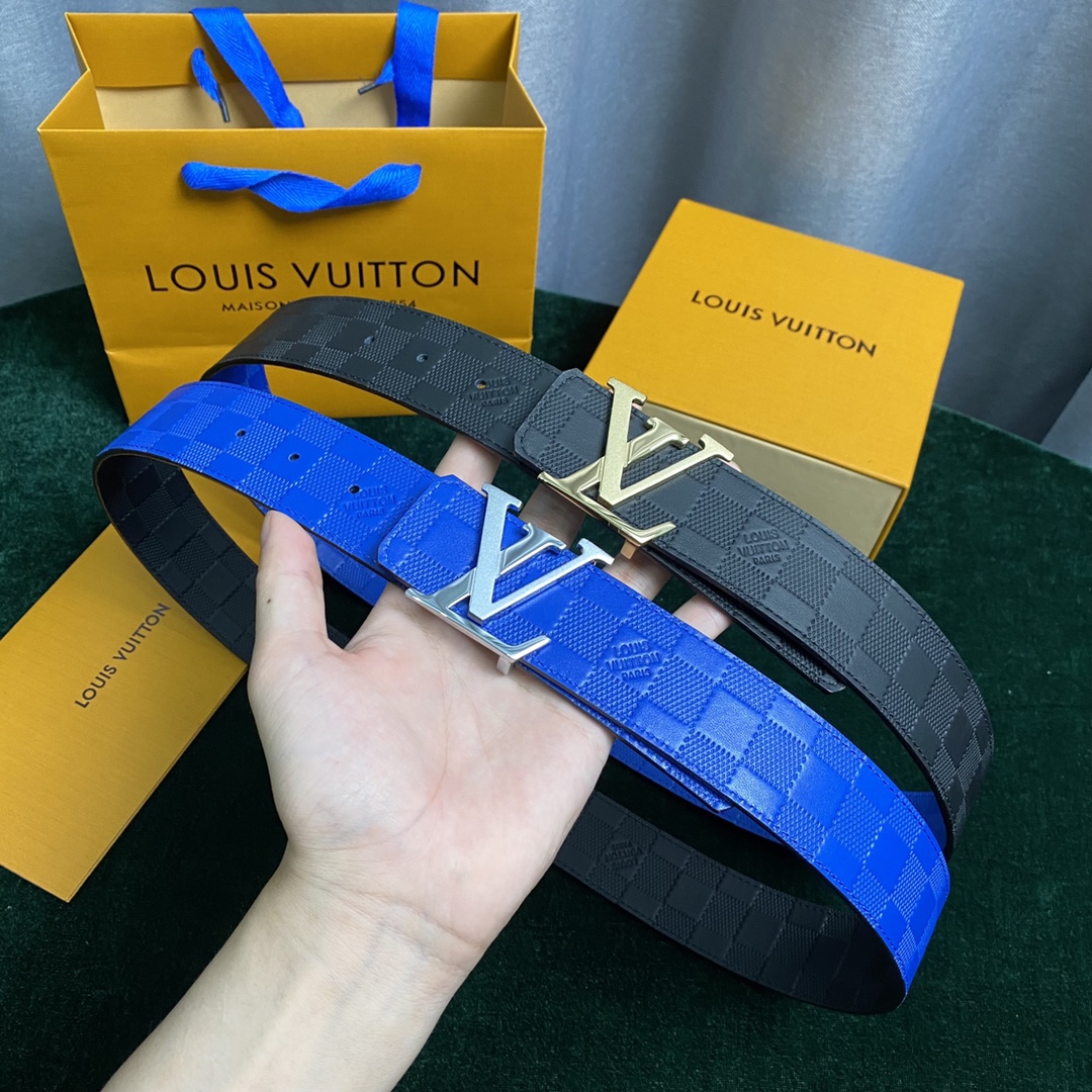 Louis Vuitton Belts Lattice Calfskin Cowhide