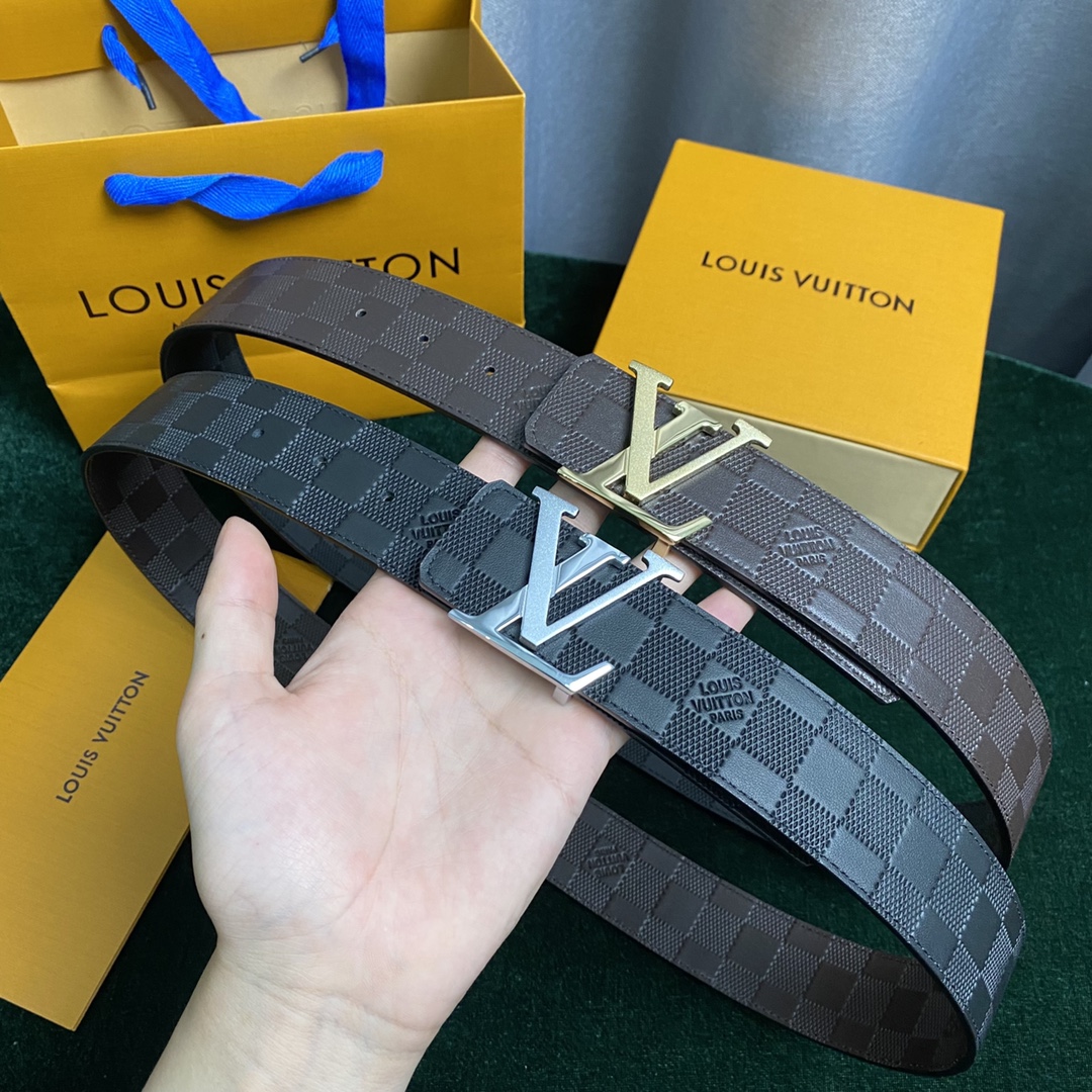 Buy Online
 Louis Vuitton Belts Lattice Calfskin Cowhide