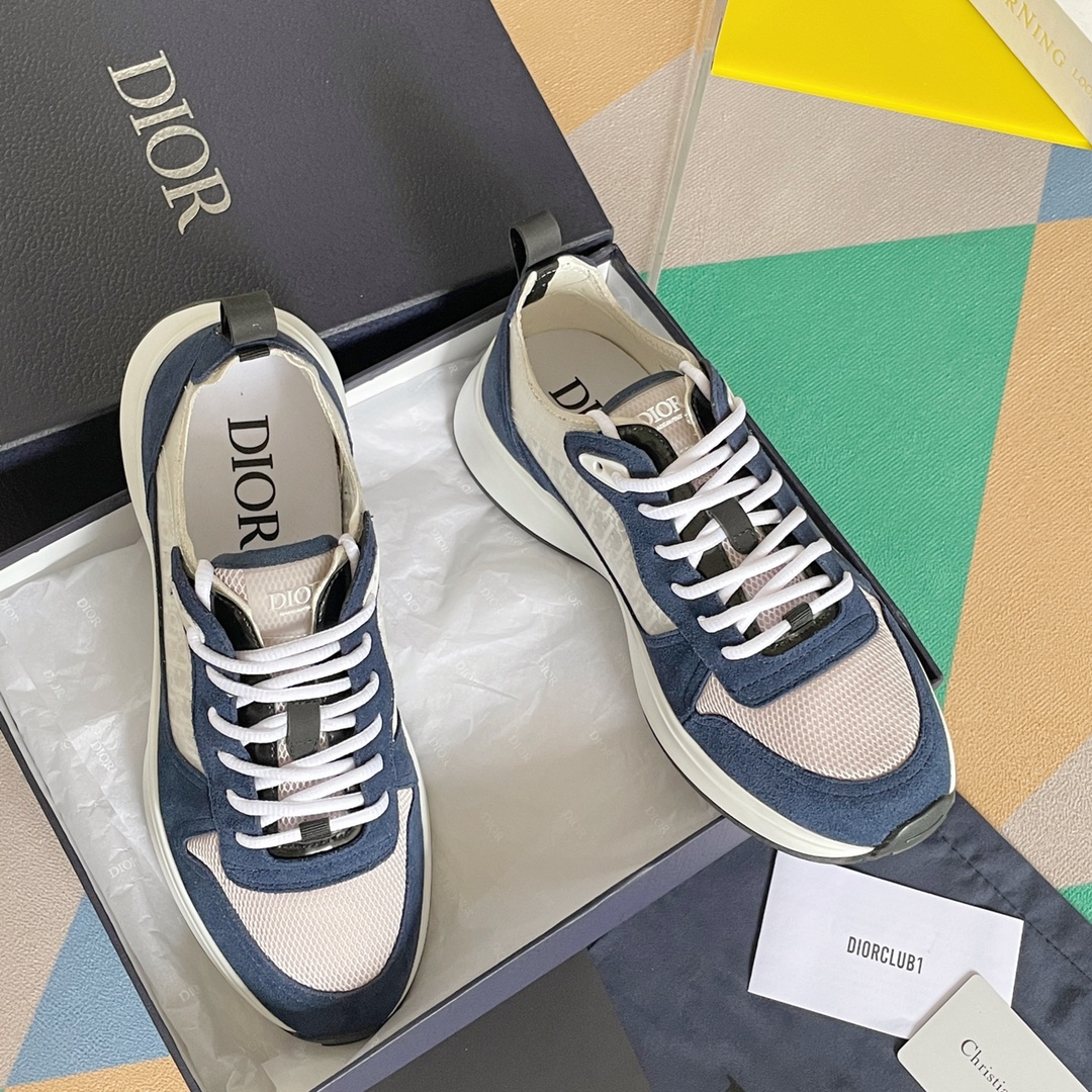 Dior Shoes Sneakers Black White Printing Men Fabric TPU Oblique Sweatpants