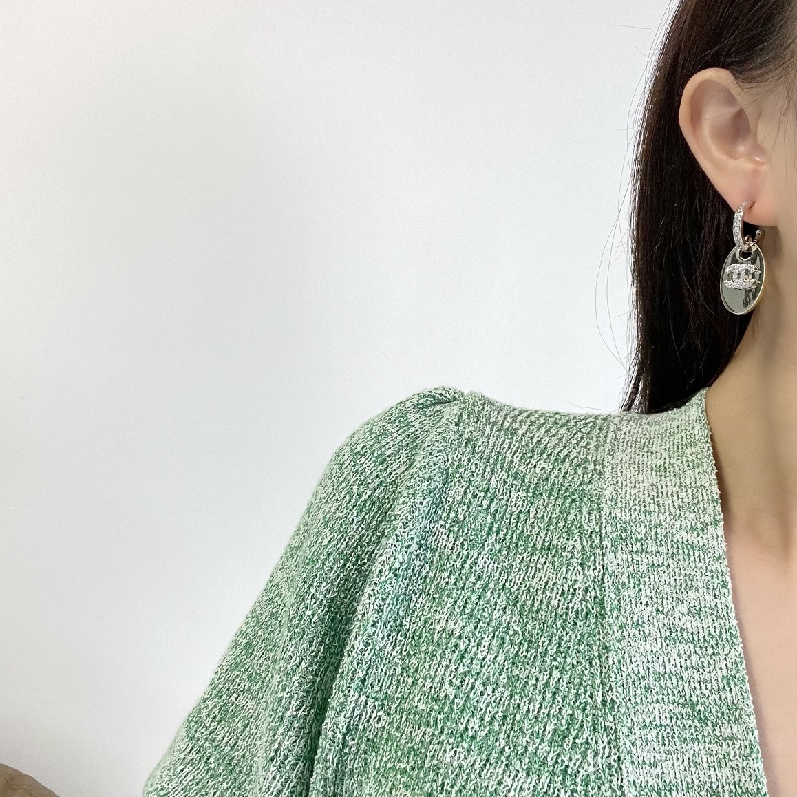 新款☑️CHANEL香奈儿 双c 椭圆 耳钉耳环