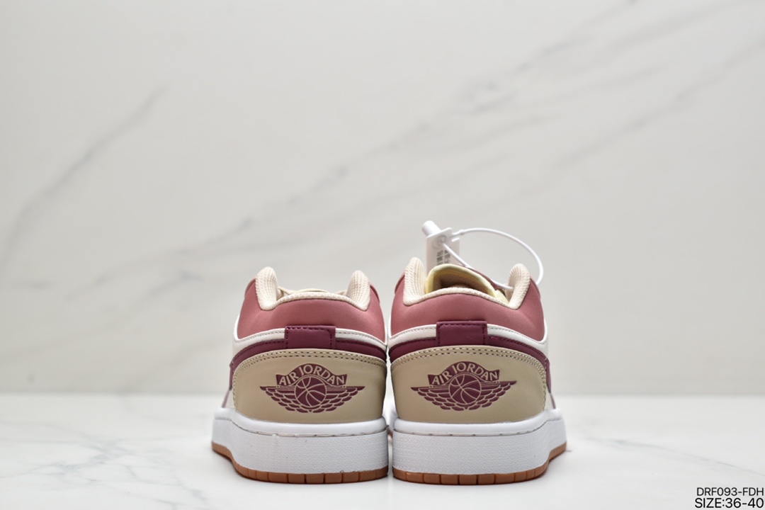 115 乔丹Air Jordan 1 Mid ” Neutral ” 胭脂紫红 拼接红豆奶茶 AJ1低帮篮球鞋 DO7440-821