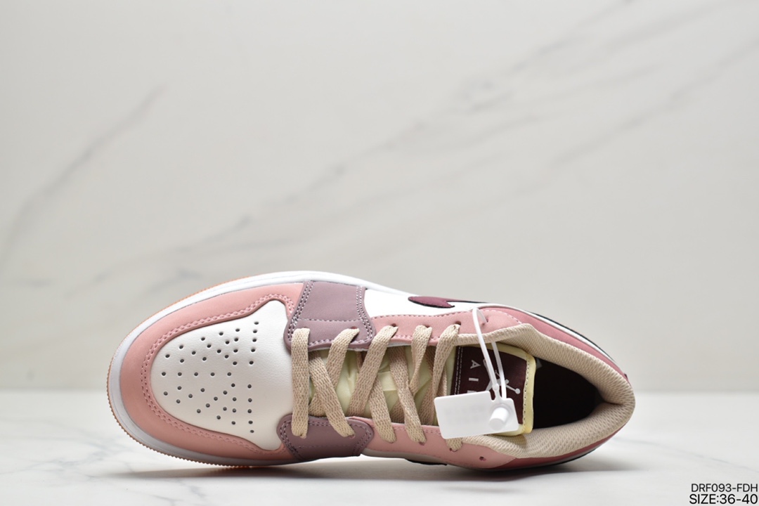 115 乔丹Air Jordan 1 Mid ” Neutral ” 胭脂紫红 拼接红豆奶茶 AJ1低帮篮球鞋 DO7440-821