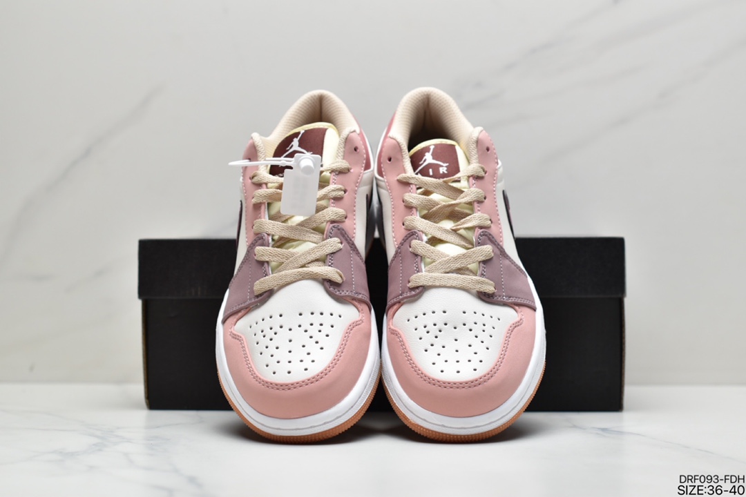 115 乔丹Air Jordan 1 Mid ” Neutral ” 胭脂紫红 拼接红豆奶茶 AJ1低帮篮球鞋 DO7440-821