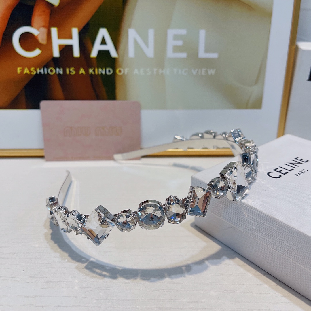 NO:276083,Miumiu New Miumiu headband (higher version) Temperament crystal diamond headband Simple and light luxury versatile style (single hairpins, hairpins, miumiu, hairpins19860909miumiu缪缪 新款miumiu发箍（高版本） 气质水晶钻发箍 简约轻奢 百搭款名媛风（单个发夹,发夹,miumiu,hairpins,accessory