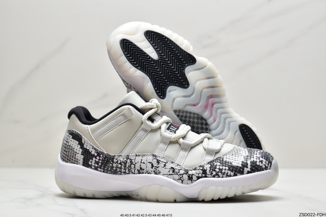 320 Air Jordan 11 low 白蛇鞋身采用黑白蛇纹CD6846-002