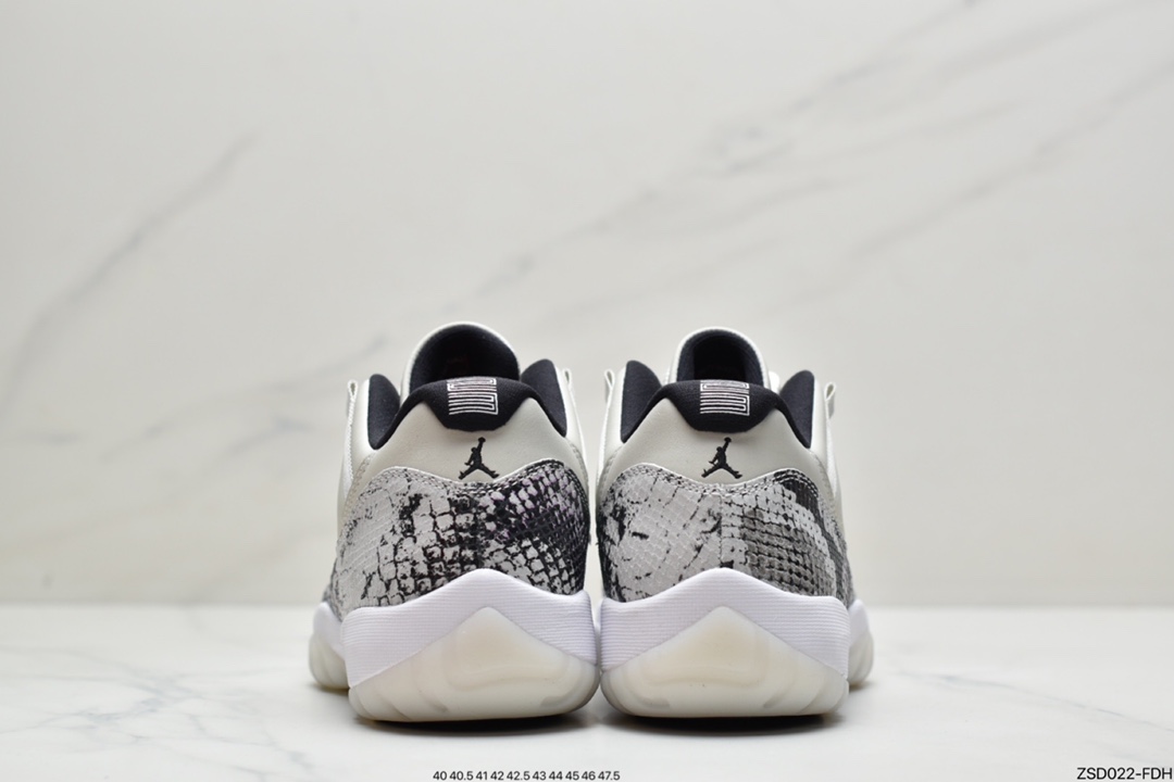 320 Air Jordan 11 low 白蛇鞋身采用黑白蛇纹CD6846-002