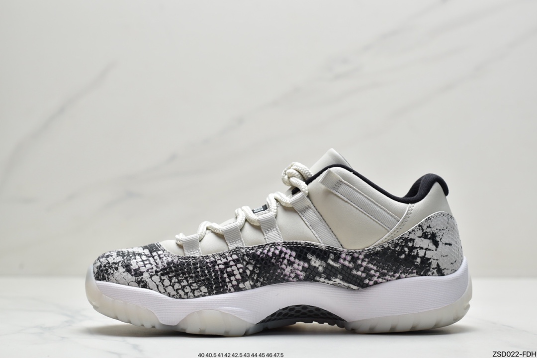 320 Air Jordan 11 low 白蛇鞋身采用黑白蛇纹CD6846-002