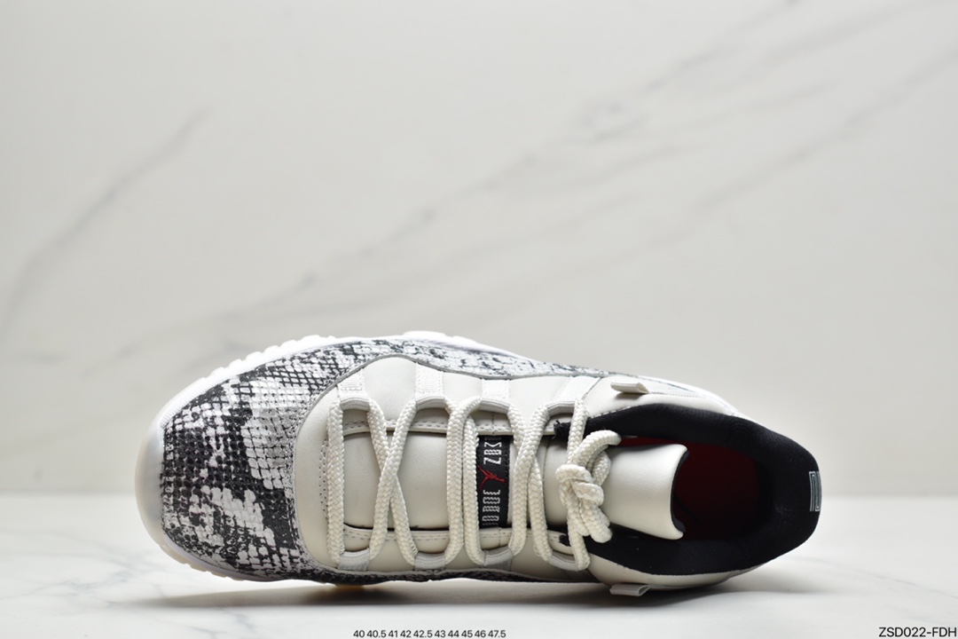 320 Air Jordan 11 low 白蛇鞋身采用黑白蛇纹CD6846-002