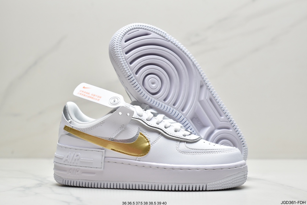 180 耐克Nike WMNS Air Force 1 Shadow 马卡龙空军一号轻量增高低帮百搭板鞋CI0919-102