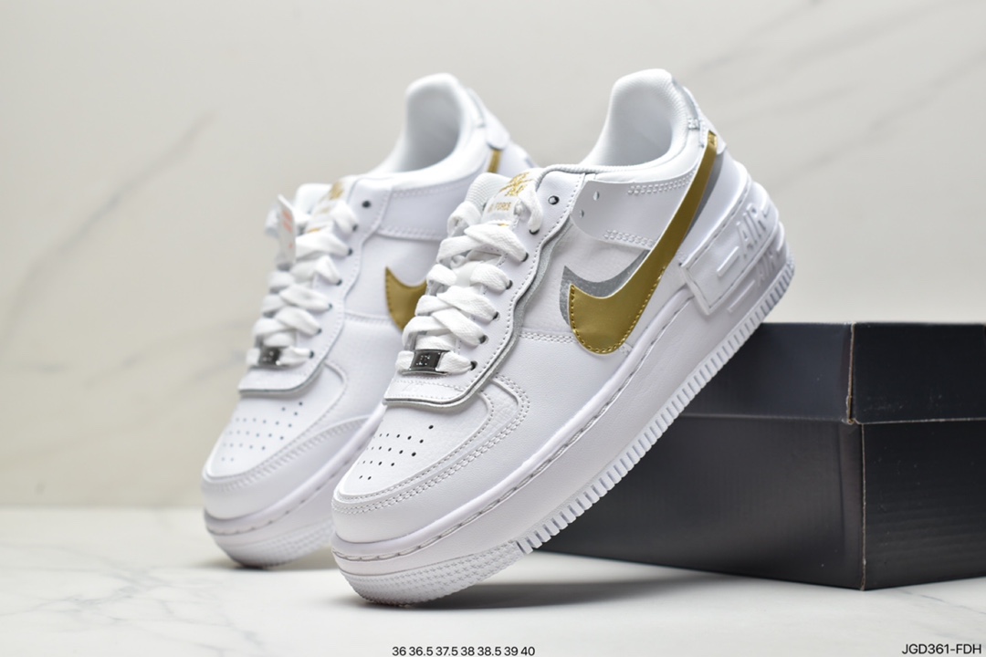 180 耐克Nike WMNS Air Force 1 Shadow 马卡龙空军一号轻量增高低帮百搭板鞋CI0919-102