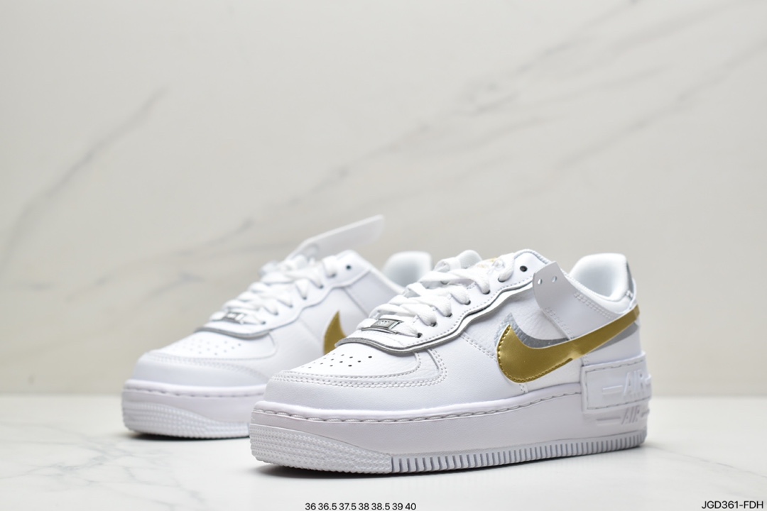 180 耐克Nike WMNS Air Force 1 Shadow 马卡龙空军一号轻量增高低帮百搭板鞋CI0919-102