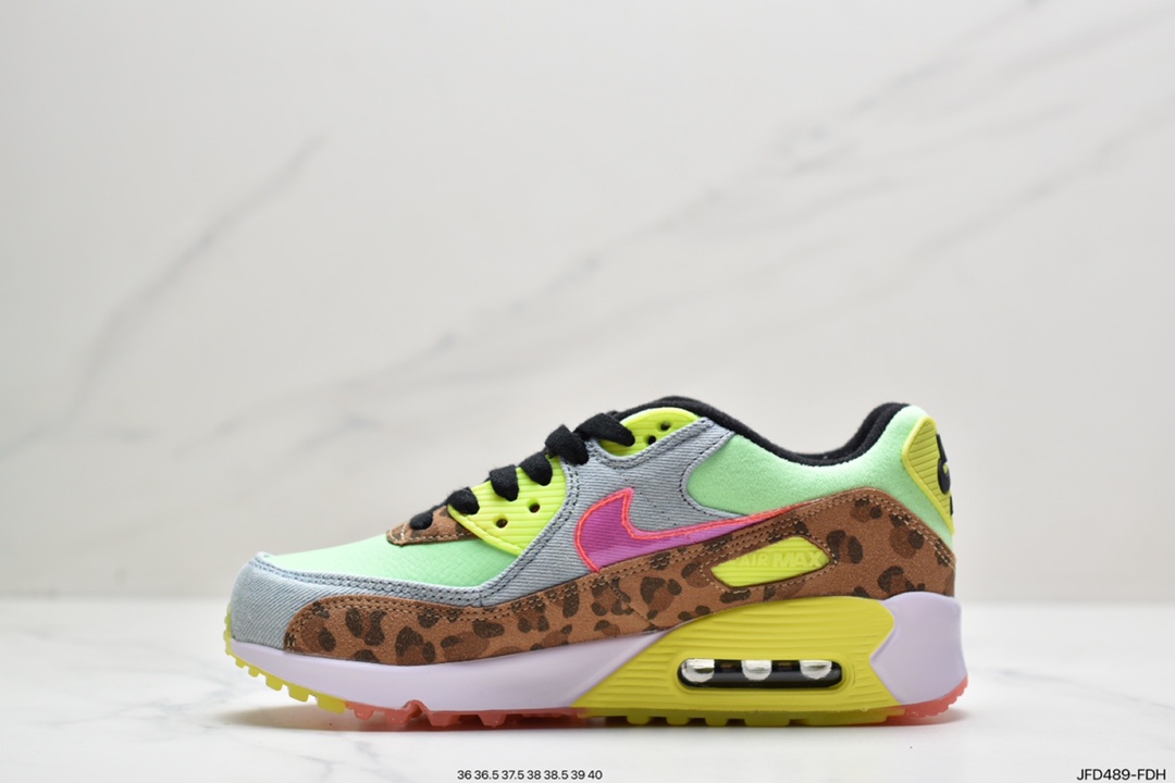 170 真标耐克MAX90跑鞋 丹宁豹纹货号：CW3499-300