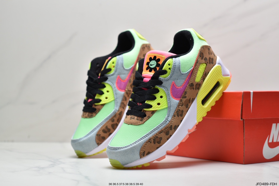 170 真标耐克MAX90跑鞋 丹宁豹纹货号：CW3499-300
