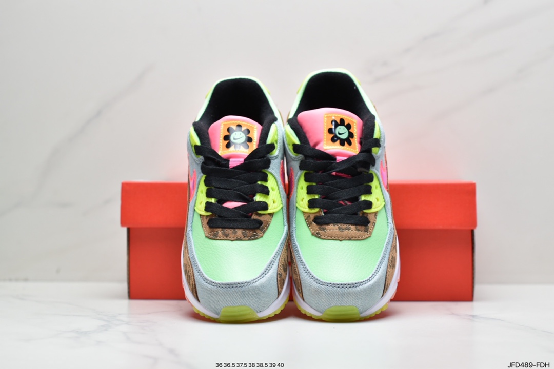 170 真标耐克MAX90跑鞋 丹宁豹纹货号：CW3499-300