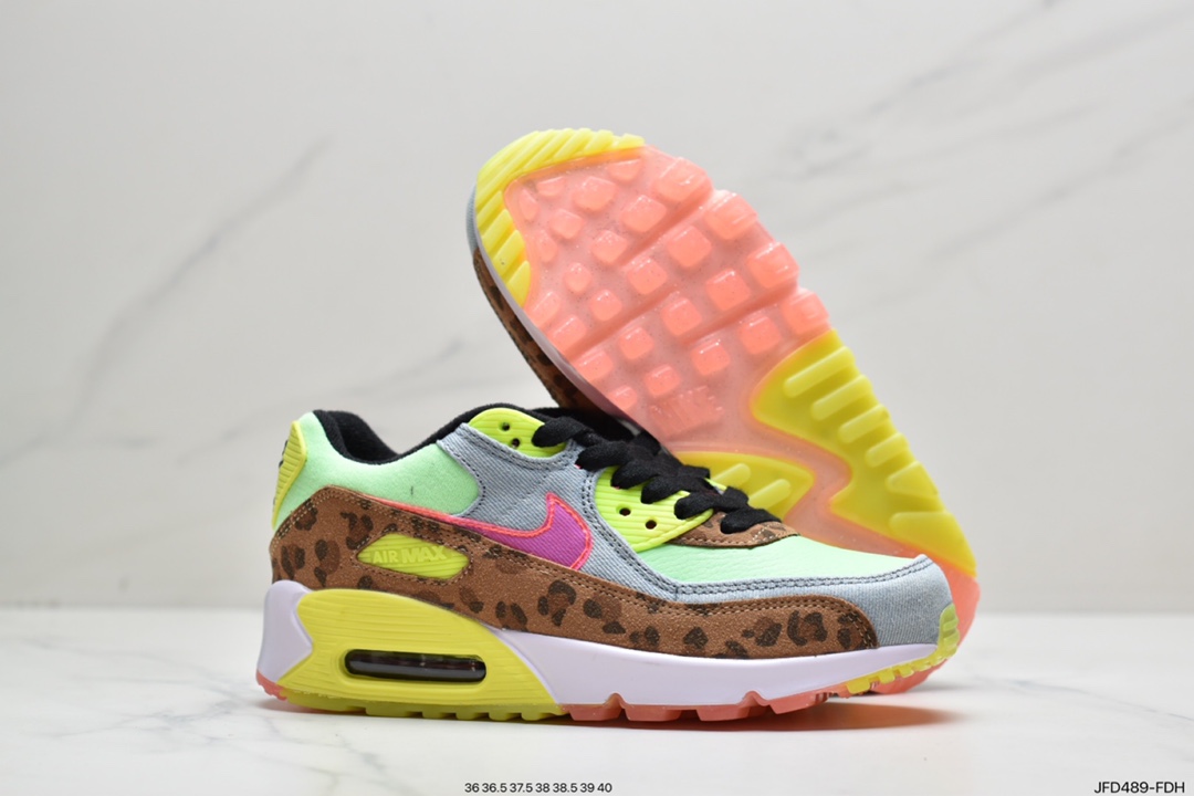 170 真标耐克MAX90跑鞋 丹宁豹纹货号：CW3499-300