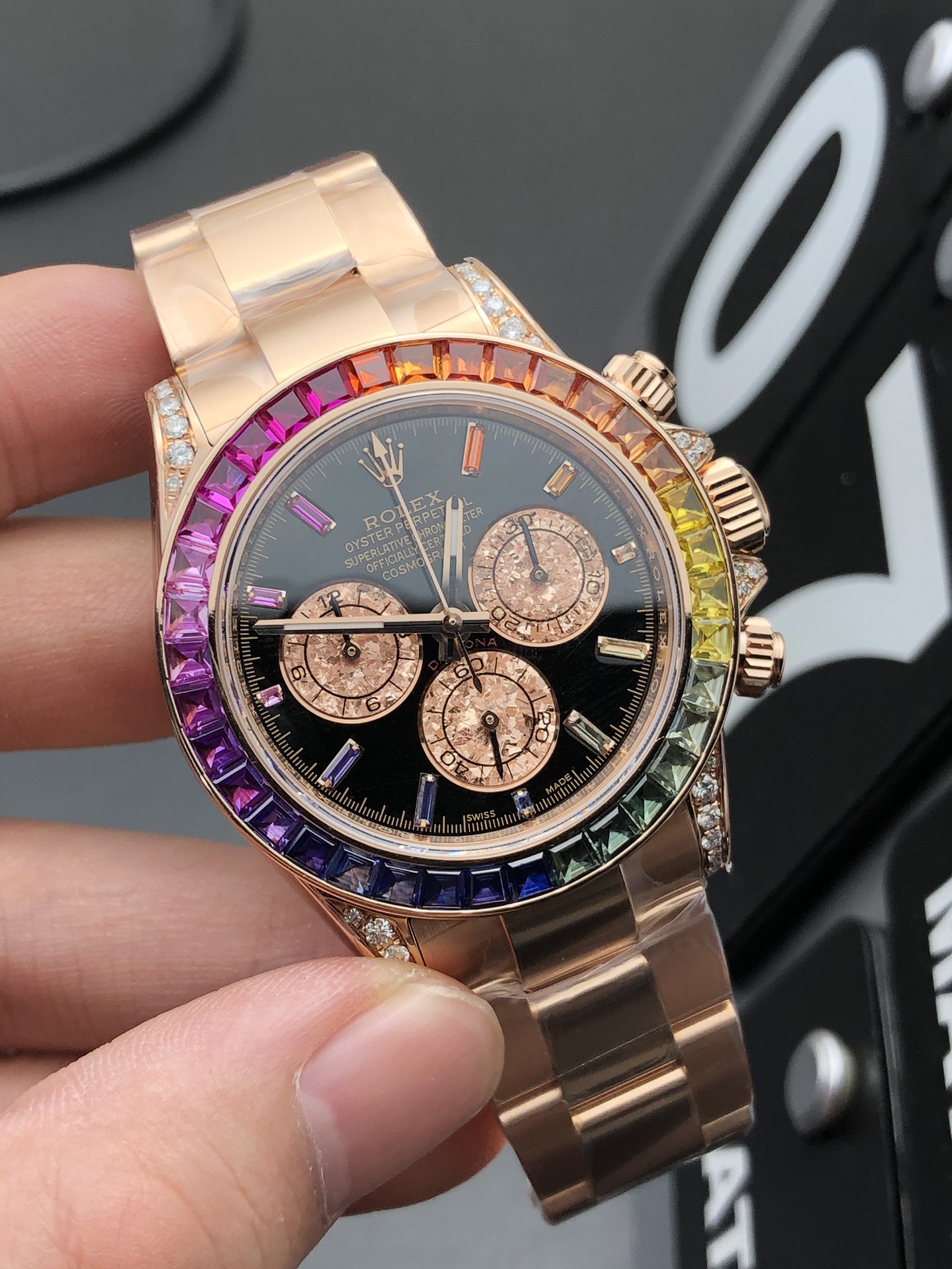 Rolex 4130包金真钻彩虹迪