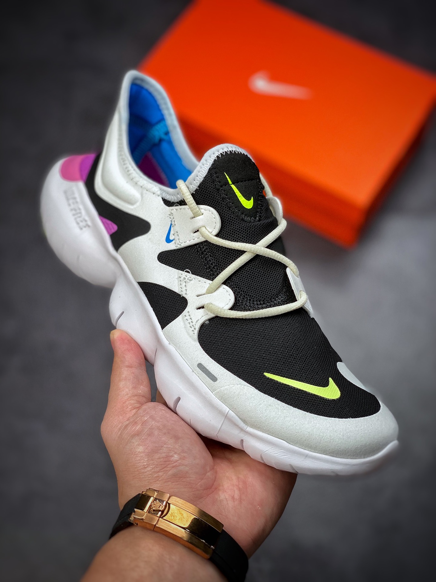 160 Nike Free RN Flyknit 赤足5.0二代轻跑鞋 AQ1289-100