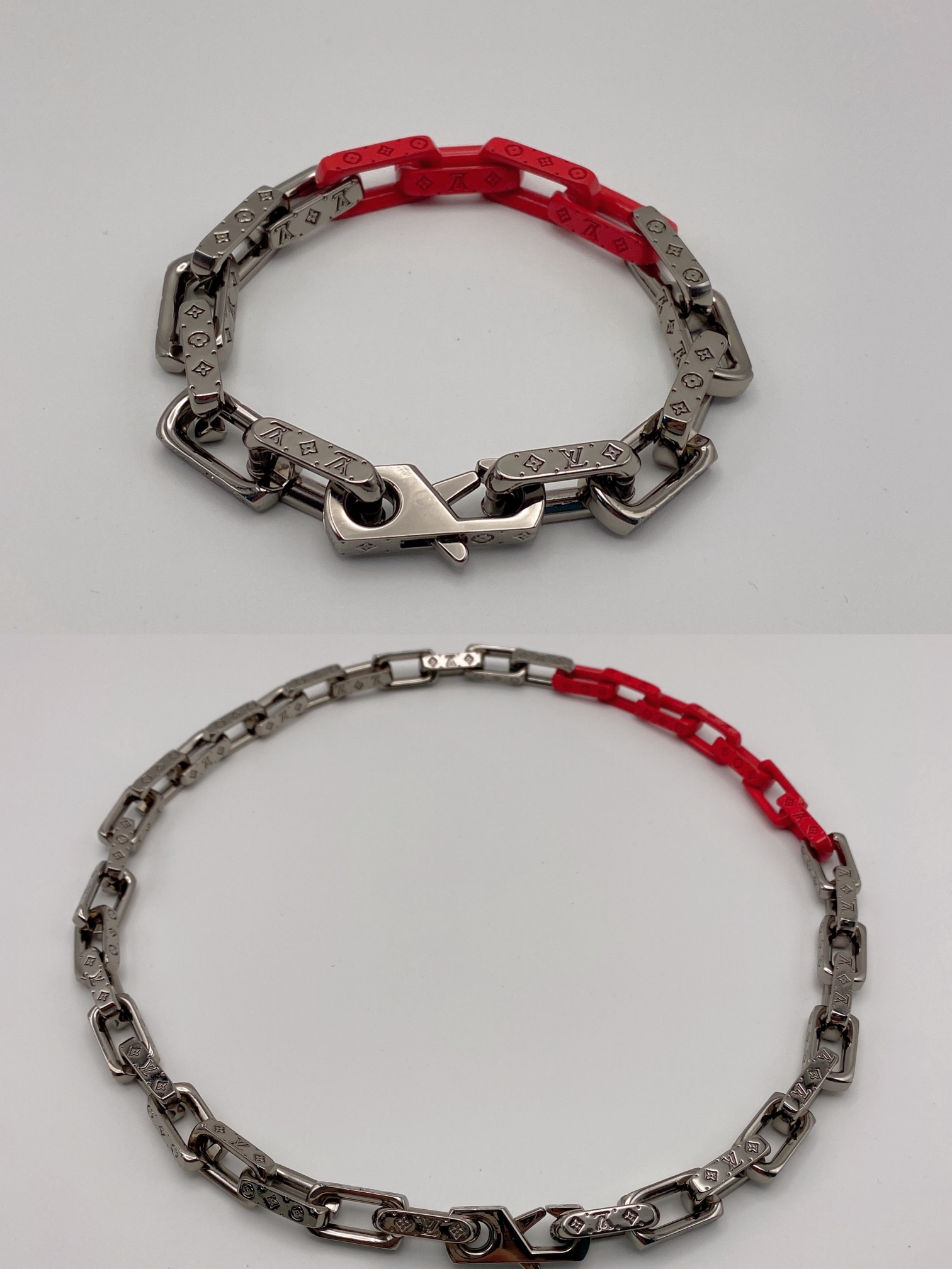 NO:103529,p115 [New Products are on the Shelves] Louis Vuitton LV Monogram Quenching Red, Gun Color Latest matching necklace/counter version consistent titanium steel material. Details can be compared with the official website picture chain ring engraving hook buckle engraving Louis Vuitton logo. Delivery full set of packaging for people to use is great., Lv necklace Lv bracelet, louis vuitton, louis vuitton, louis vuitton, louis vuitton, necklace, bracelet19860909p115【新品上架】Louis Vuitton LV Monogram 淬火 红色、枪色 最新搭配项链/专柜对版一致钛钢材质 细节可对比官网图链环镂刻 钩扣镂刻路易威登标识 配送全套包装送人自用都非常棒.,Lv项链Lv手链,louis vuitton,louis vuitton,louis vuitton,necklace,bracelet,Jewelry