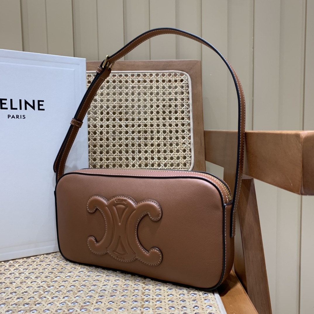 CELINE CAMERA SHOULDER 26CM BAG 199183焦糖色