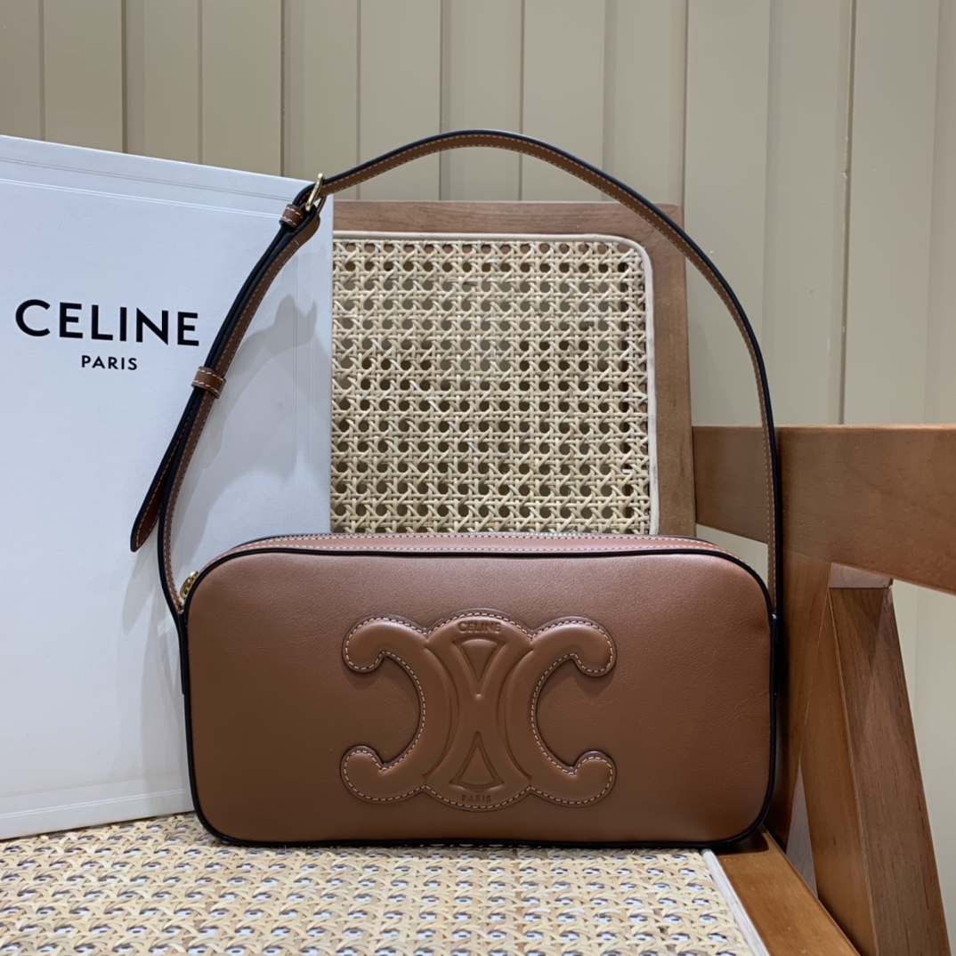 CELINE CAMERA SHOULDER 26CM BAG 199183焦糖色