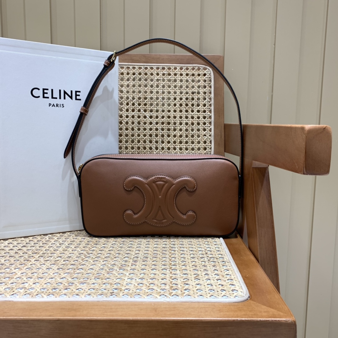 CELINE CAMERA SHOULDER 26CM BAG 199183焦糖色