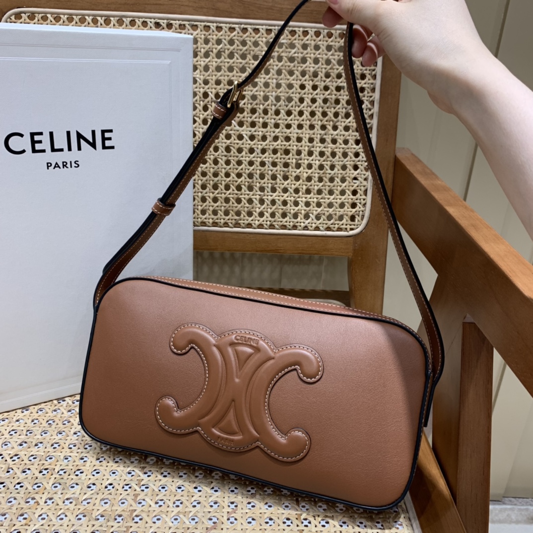 CELINE CAMERA SHOULDER 26CM BAG 199183焦糖色