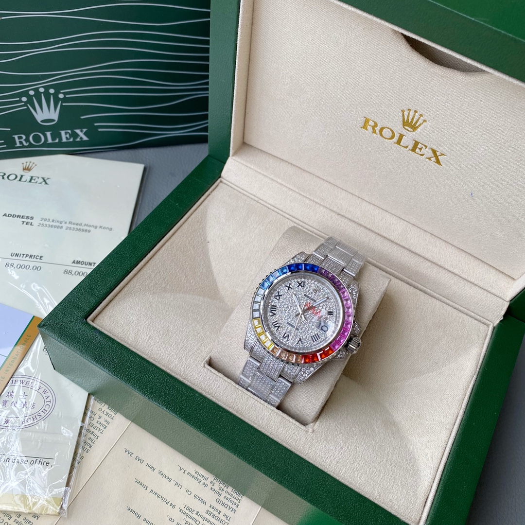 ¡Modelo Rolex completo de diamantes! ! ¡Artesanía con incrustaciones y anillo de diamantes! ¡Usando la versión más alta…