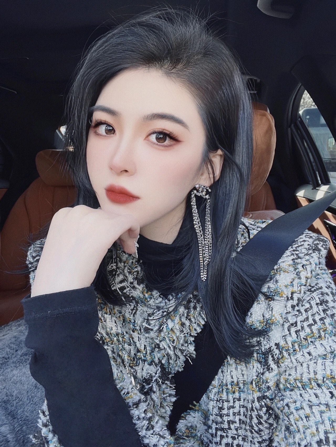 新款☑️CHANEL香奈儿双c方钻流苏耳钉耳环