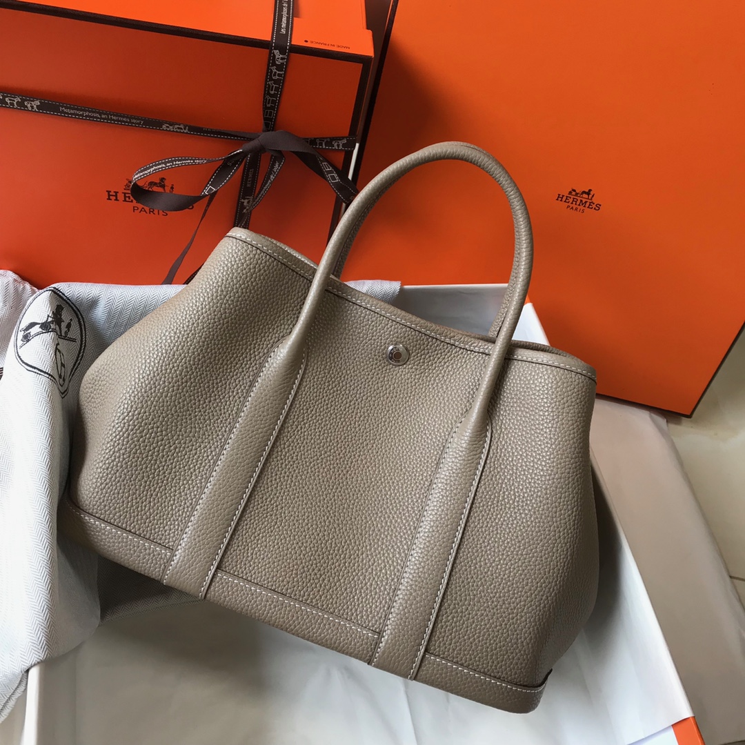 Hermès Garden Party 30 Handbag, Dove Grey Leather Tote, New Arrival 3 i1651938565 9053 1