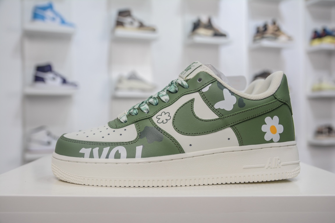 260 官方爆款定制 二次元主题 Nike Air Force 1 Low’07 橄榄绿配色 CW2288-662